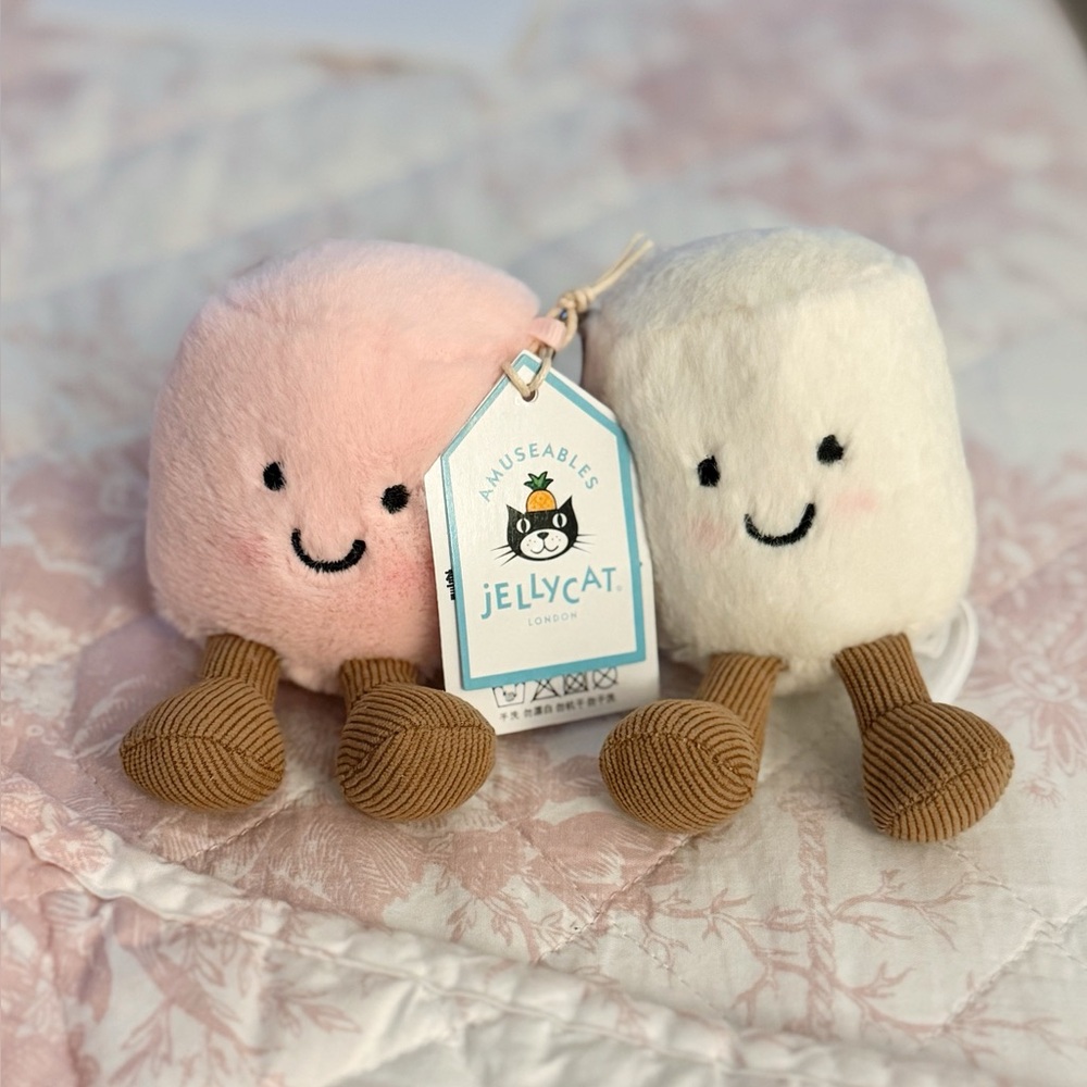 AUTHENTIC Jellycat Amuseables Pair Marshmallows Bag Charm Keychain Plush Toy